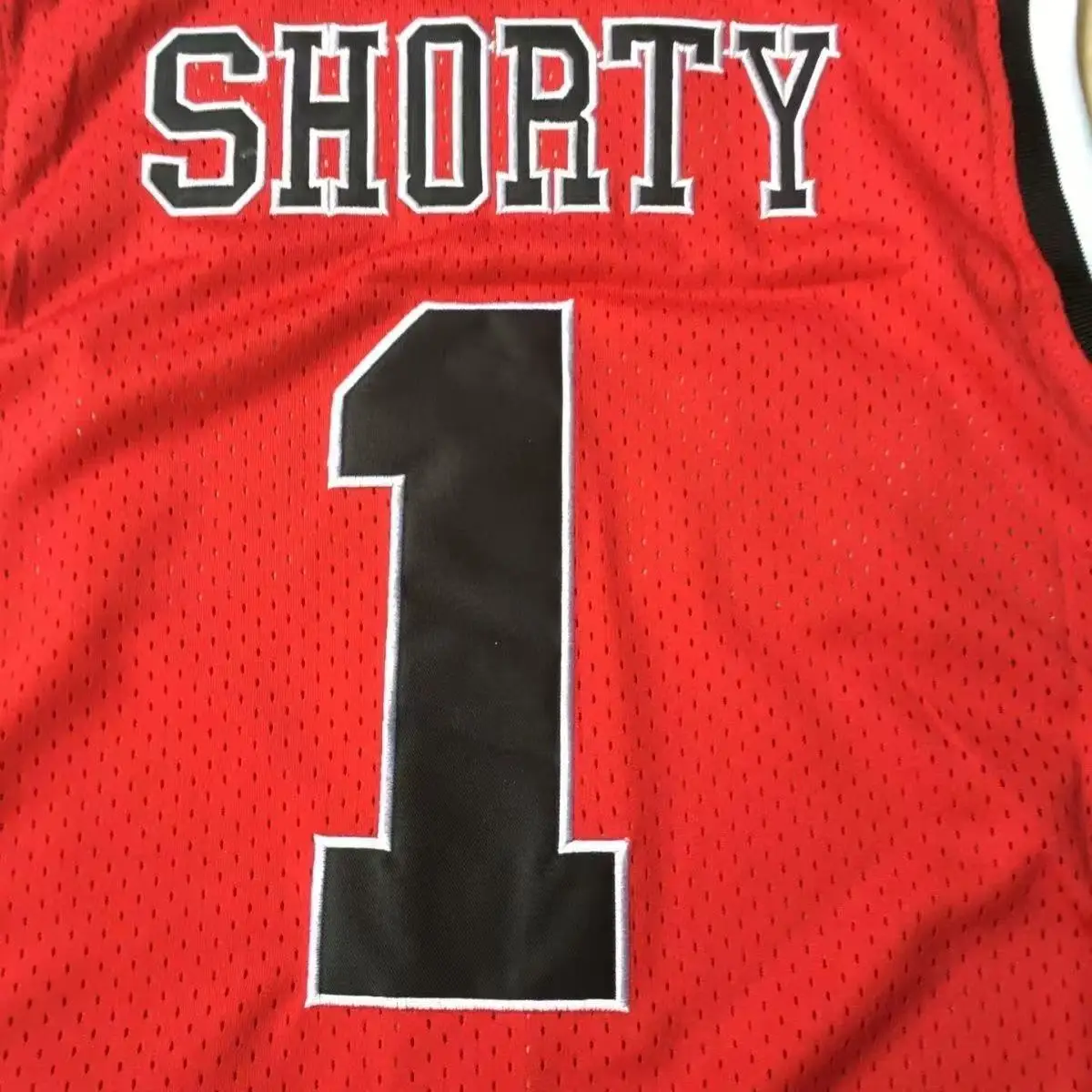 Fotografia 6: # Camisa de Basquete Vermelha com Costura em Malha Respirável, Estilo Retrô, Bordada, Unissex, Sem Mangas, para Esportes.