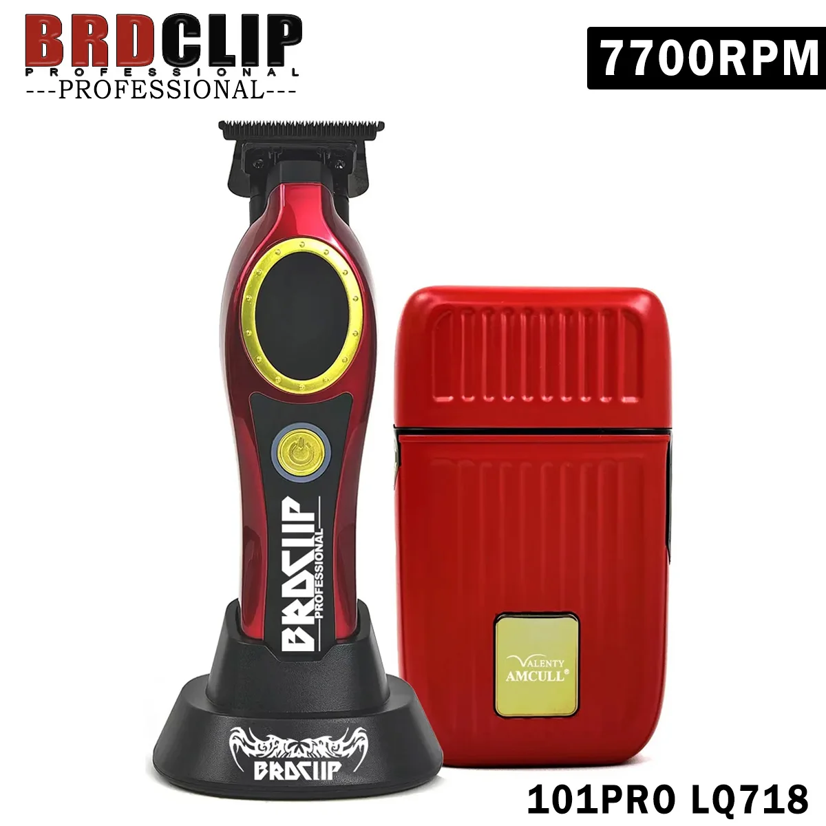 BRDCLIP Professional 101RPO LQ718 7700RPM 10000RPM Reciprocat Double Carving Razor Shaver 3 Cover Trimmer Hair Clipper Base