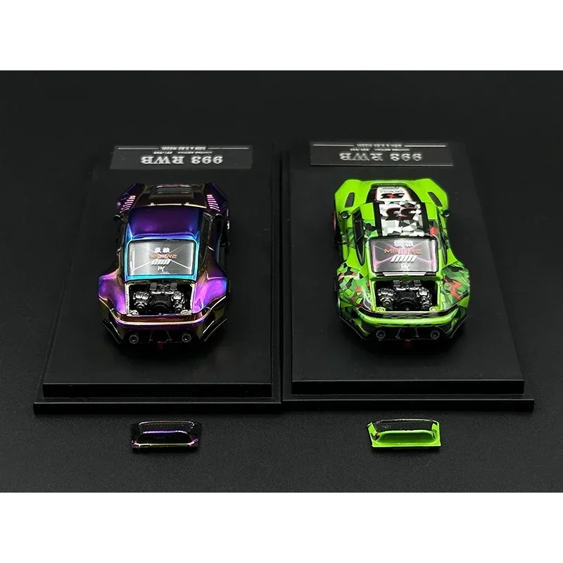 DCM 1:64  Ducktail  RWB 993 Modified Magnetic Detachable Hood Car Model Collection Toys Diecast Diorama