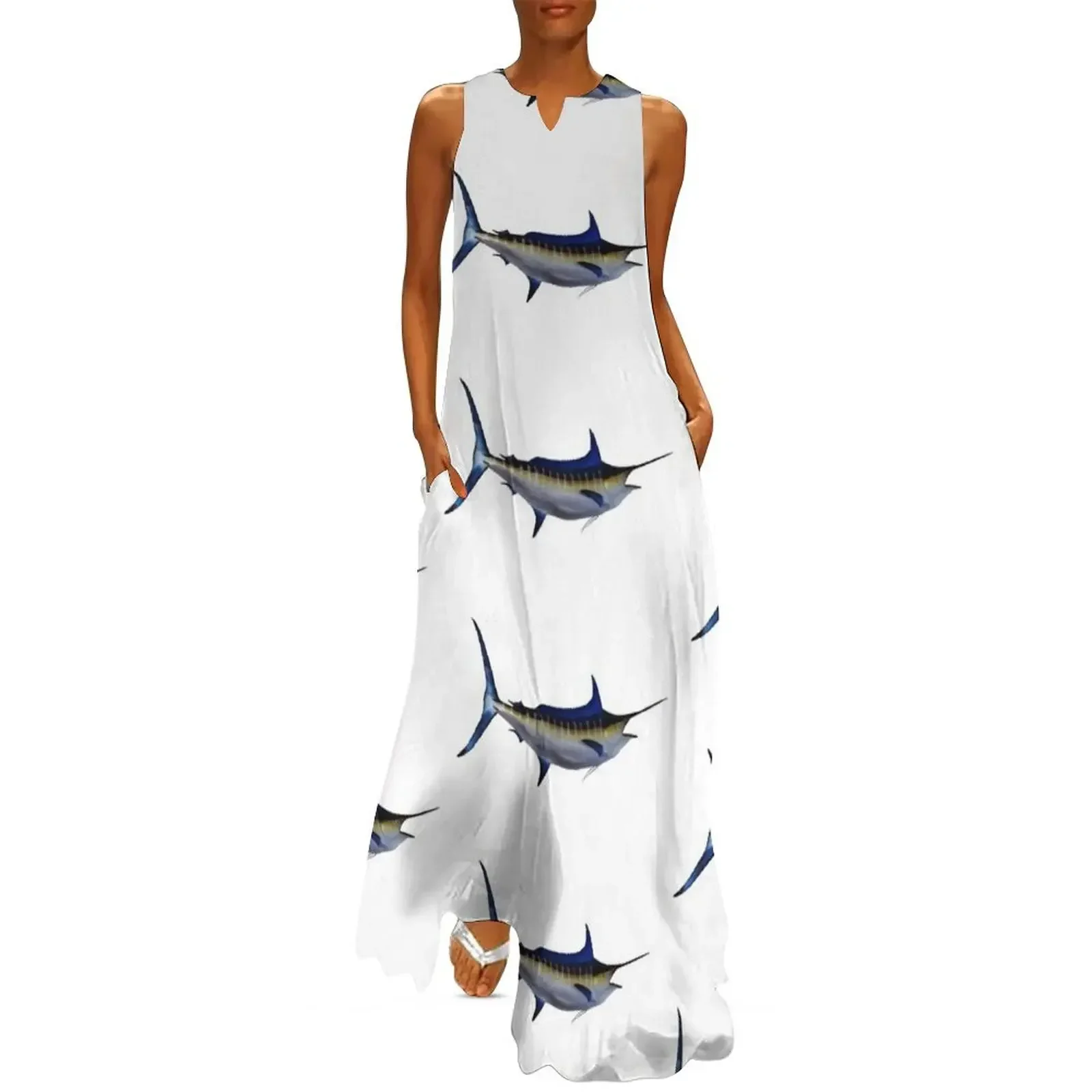

Blue Marlin Fish Long Dress dresses for prom elegant evening dresses for women 2025 dress summer 2025 women purple dress