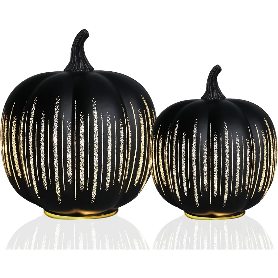 

Украшения для Хэллоуина в помещении с подсветкой для торжеств на осень и День Благодарения Стильные стеклянные тыквы со звездами