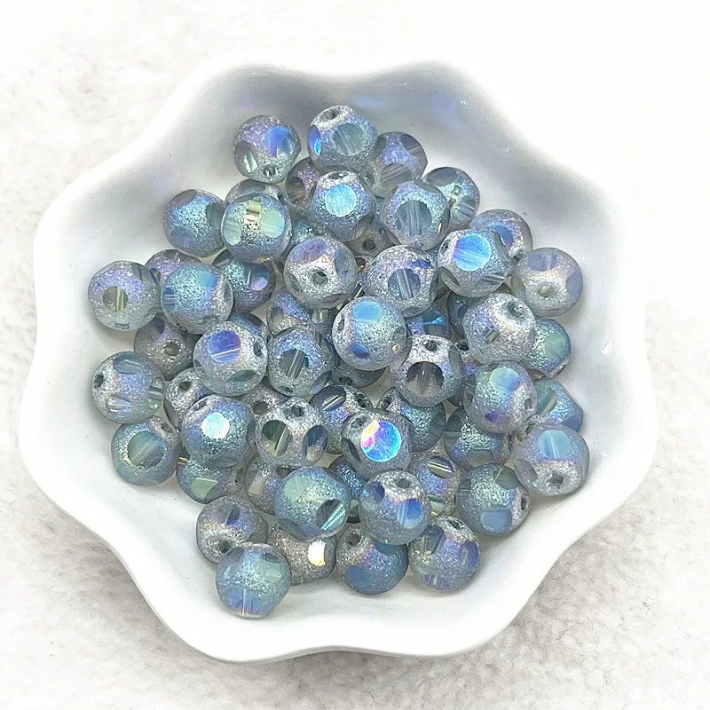 New 20pcs 8mm Matte Faceted Crystal Beads High Quality Glass Loose Beads for Jewelry Making Diy Bracelet Accessories