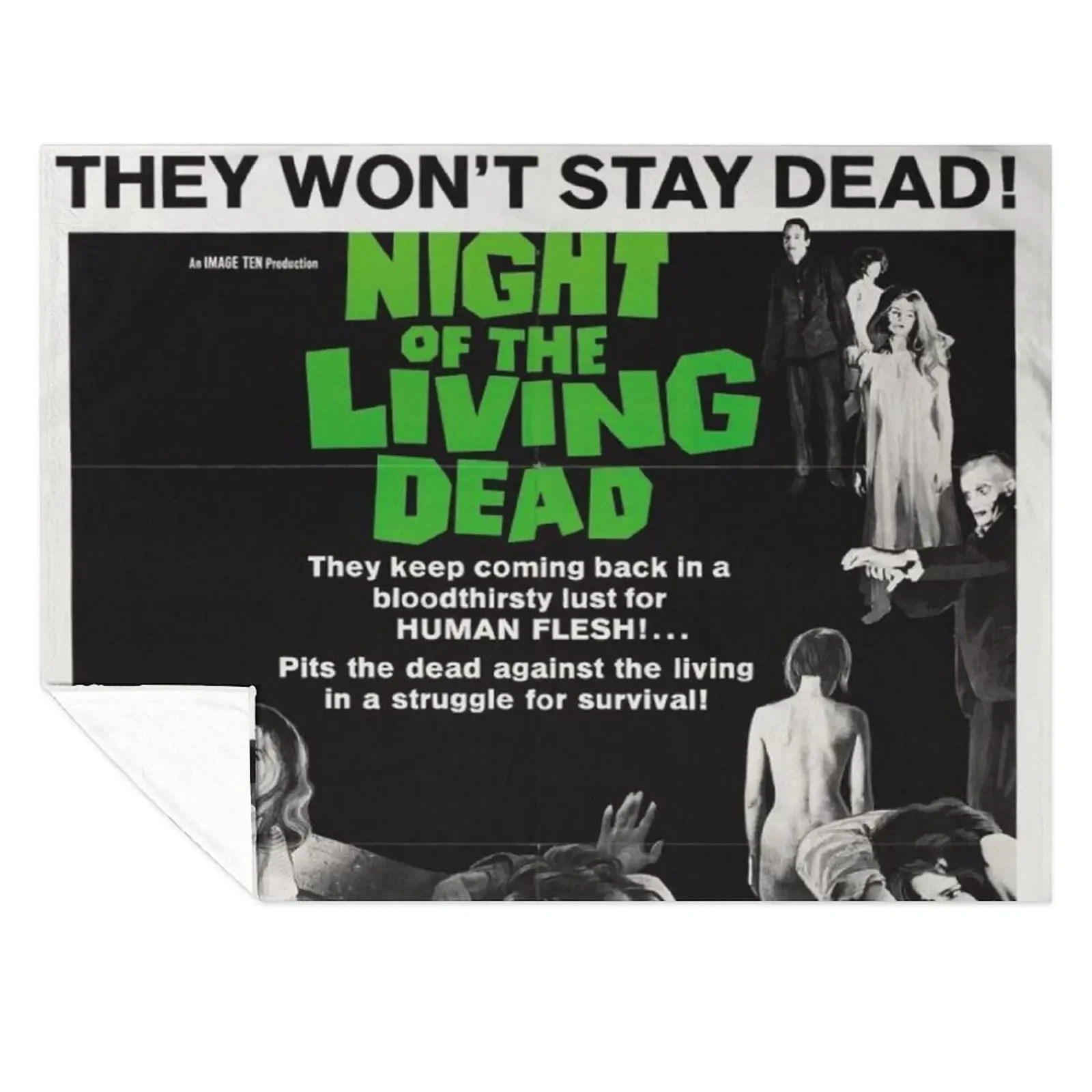 

night of the living dead Throw Blanket Luxury Thicken Moving Flannel Hairys Blankets