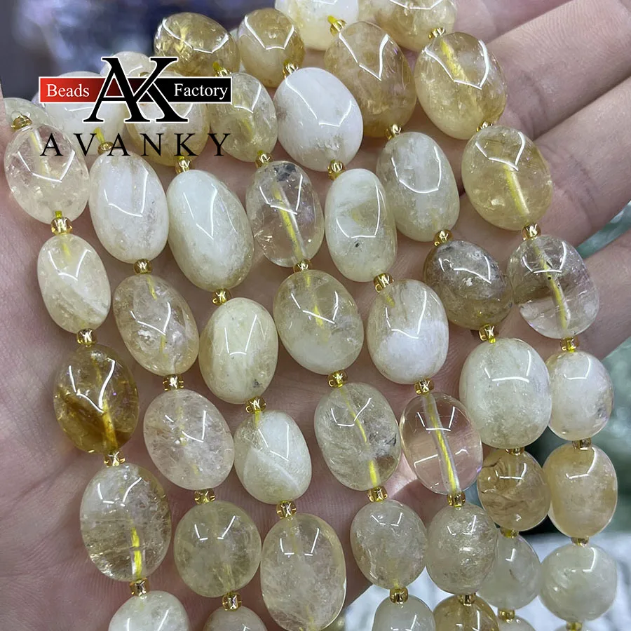 10-15mm Natural Citrine Crystal Conformal Irregular Faceted Loose Beads For Jewelry Making DIY Necklace Bracelet 15\'\'