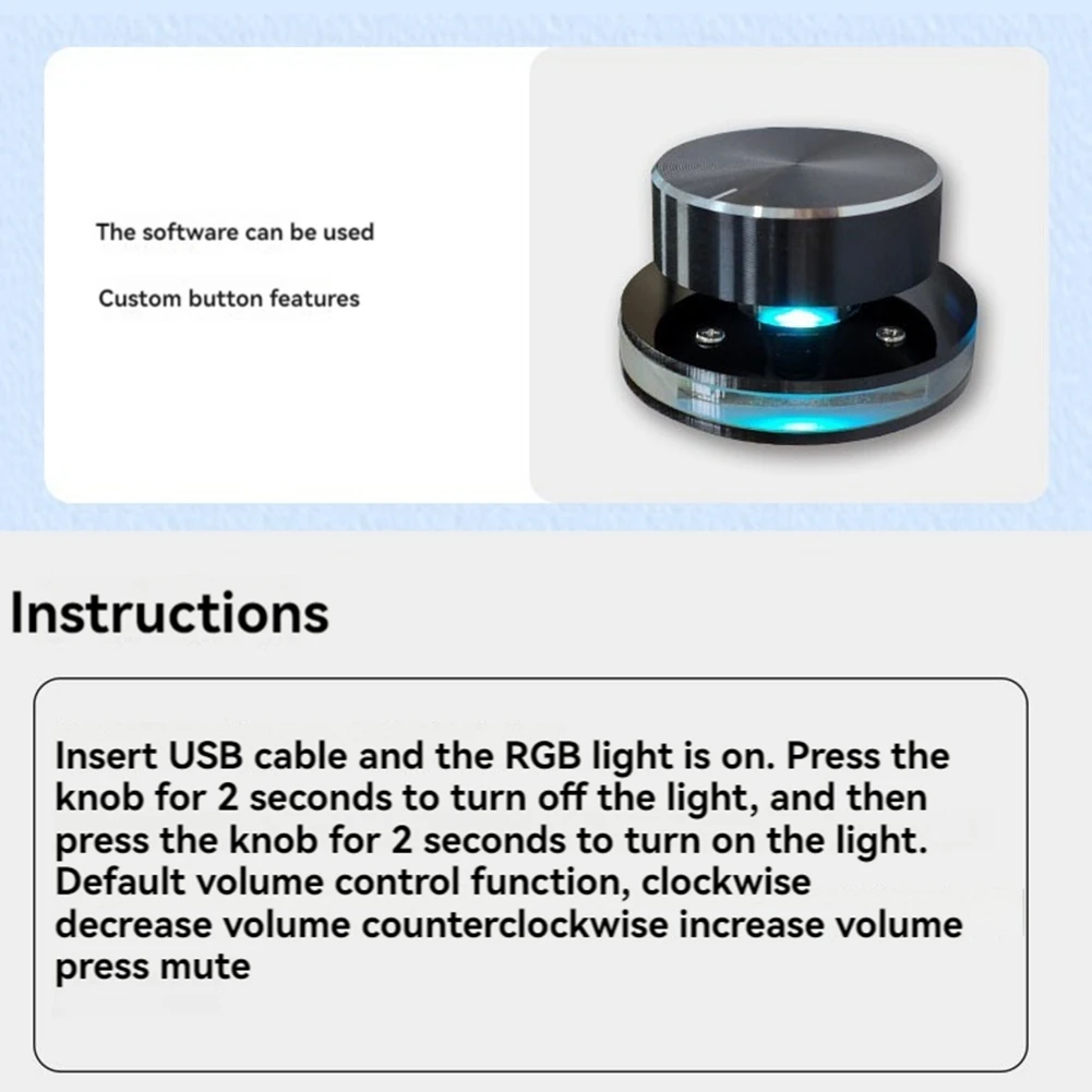 New USB Volume Controller Computer USB Volume Adjustable Controller Support Shortcut Keys Customizable with RGB