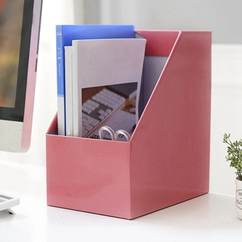 Kraft Paper Magazine Rack Bookend, Grande Book Stand, Suporte de arquivo, Documentos Dobráveis Organizador, Rack De Armazenamento De Escritório