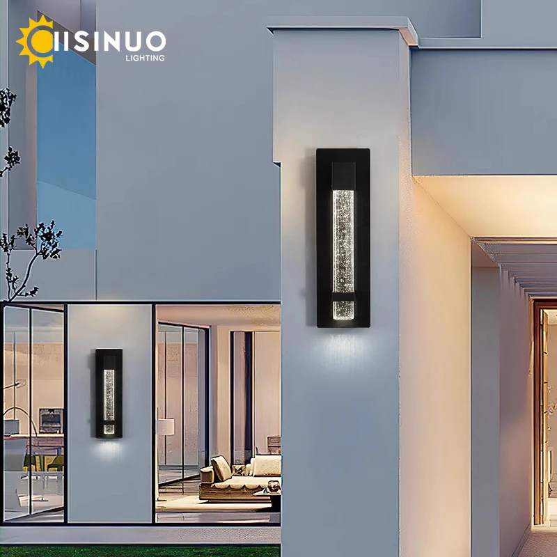 

Outdoor Wall Lamp LED Integrated Lighting Exterior Wall Fixtures Crystal Bubble IP65 Wall Sconce Garden Light for Porch Entryway