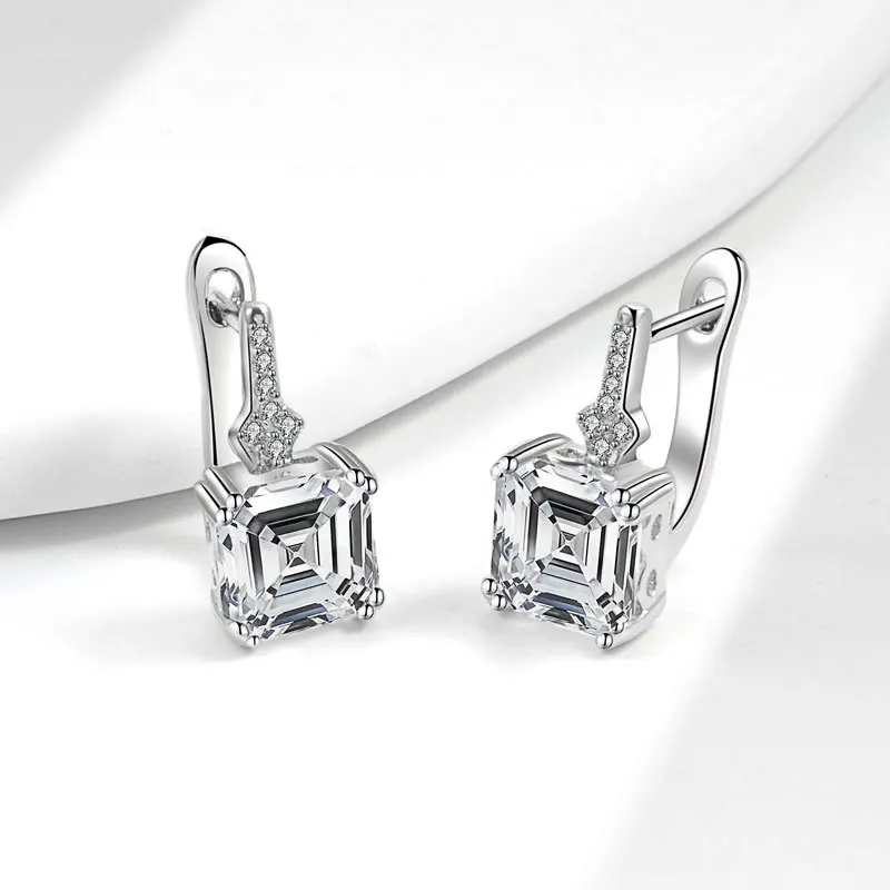 Neue Ohrringe aus 925er-Sterlingsilber, Moissanit für Damen, exquisiter Luxus-Hochzeits-Verlobungsschmuck, modische Geschenke, hohe Qualität – Detail 2