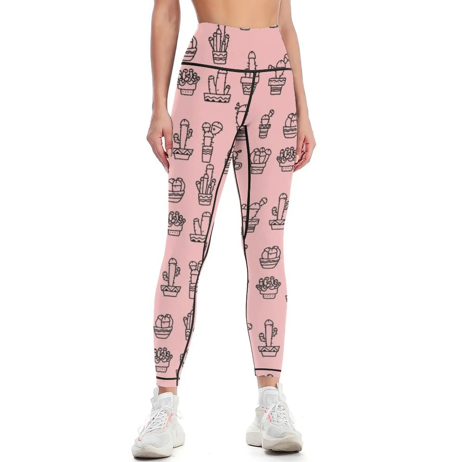 COCK PLANTS CACTUS PINK Leggings Women's high waist sportswear gym Womens Leggings