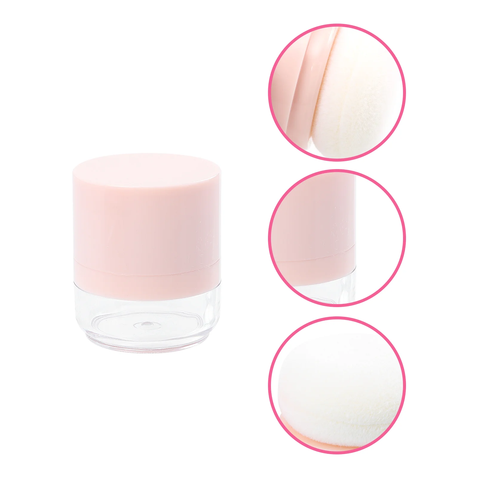 

Powder Container Compact Cosmetics Case Portable Loose Storage Puff Makeup Pink Travel Containers