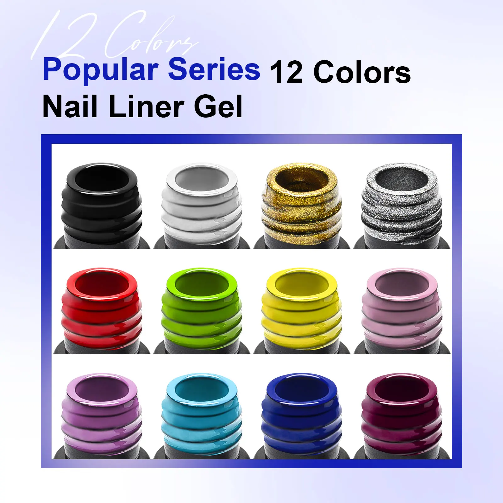 12pc Nail Liner Painting Gel Set Black White Drawing Nail Art Vernis French Style DIY Manicure Design UV/LED Semi Permanent