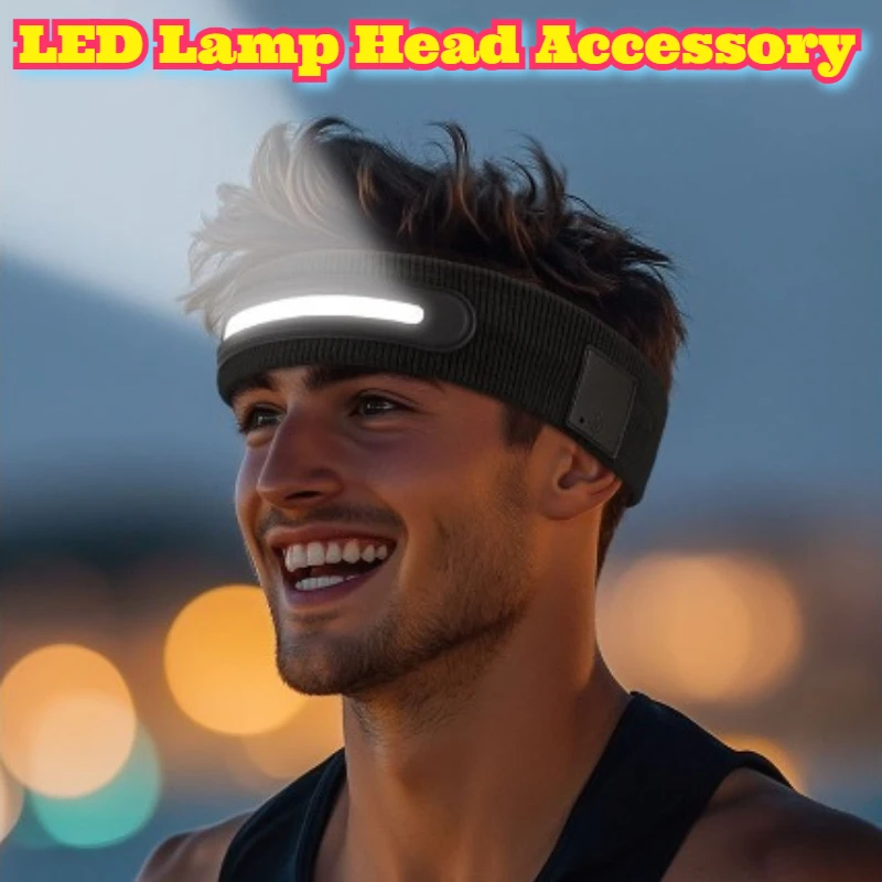 

Rechargeable LED Headlamp Headband Night Running Jogging Adjustable Bright Head Light Hands Free Sports Headwear Cycling Fitness