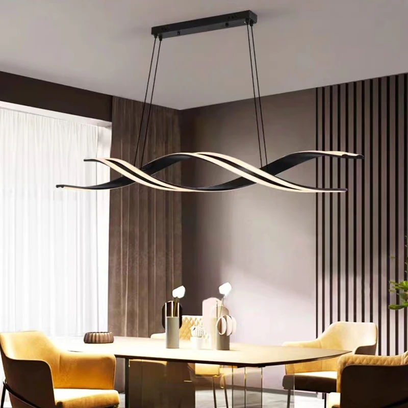 Modern Design LED Dining Table Chandelier for Kitchen Dining Room Pendant Lamp Home Decor Lighting Fixture Remote Dimming