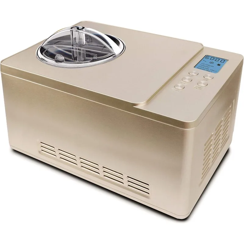 Ice Cream Maker Machine & Yogurt Automatic 2 Qt. with Built-in Compressor, LCD Digital Display & Timer,