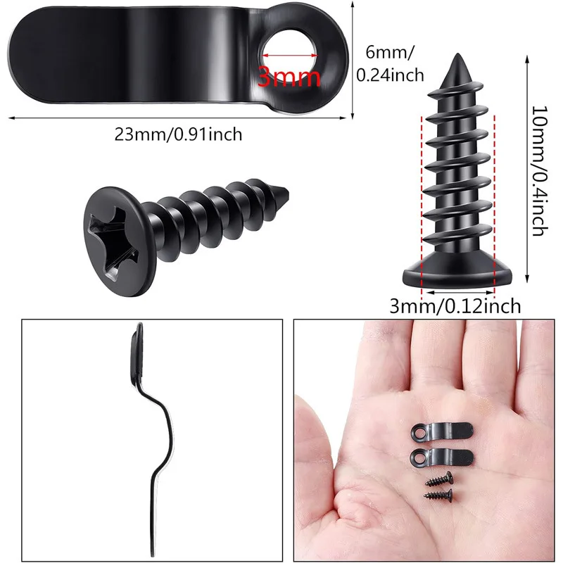 100pcs Metal Iron Bent Bow Arch Frame Turn Button Elastic Spring Picture Photo Mirror Frame Back Board Clip Snap with Screws