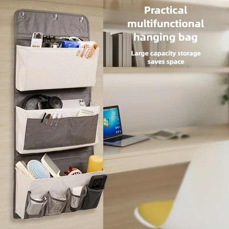 1pc wall-mounted storage bag for the bunk beds in the dormitory. An excellent storage tool for the dormitory. A hanging bag or b