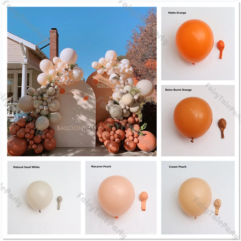 Terracotta Balloons Set 5/10/12inch Orange Cream Peach Boho Birthday Decoration Wedding Baby Shower Baptism Christening Supplies