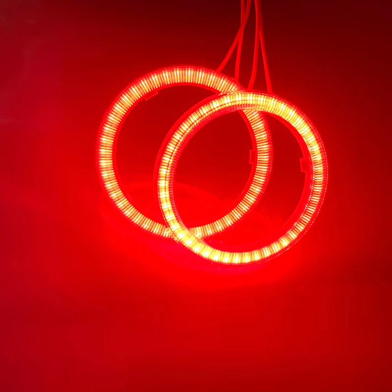 2PCS COB Angel Eyes Led Halo Rings Car Motorcycle Headlight Fog Light 60 70 80 90 100mm 110mm 120mm  Red  12V Halo Circle