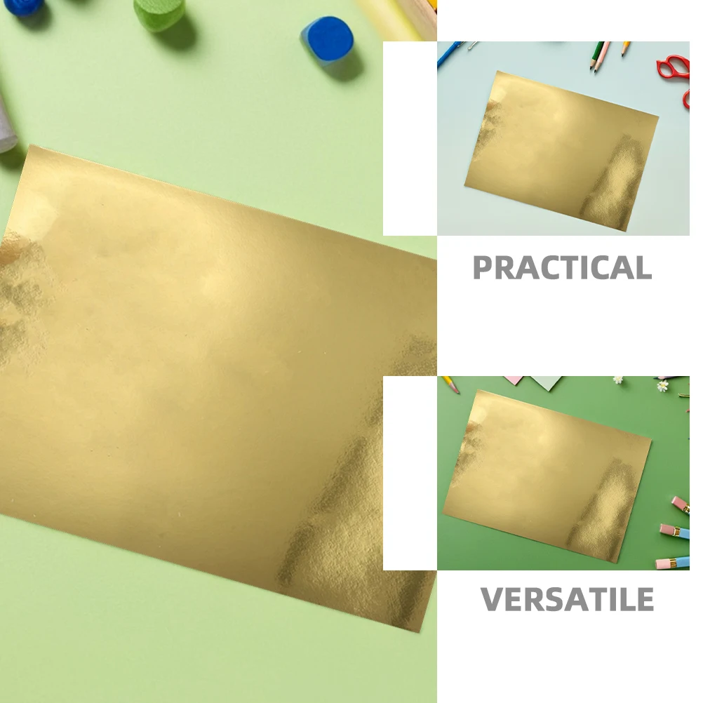 Papier cartonné métallique pour bricolage, 60 pièces, finition miroir brillant, feuilles de feuille d'or, papier pliant Origami, fournitures d'art pour Scrapbook