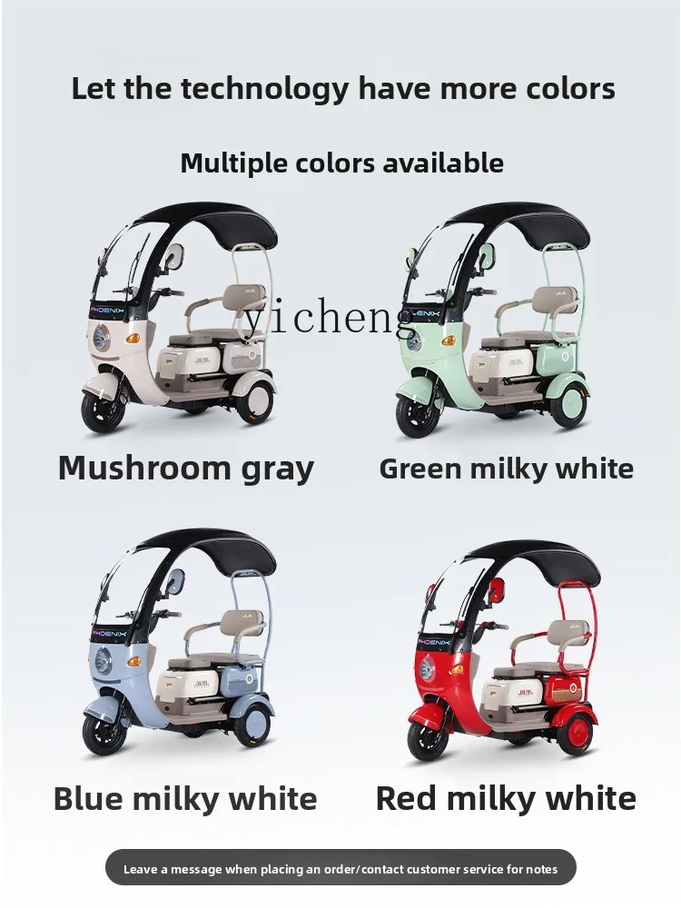 

Electric tricycle household small lady pick-up and drop-off children with shed for the elderly
