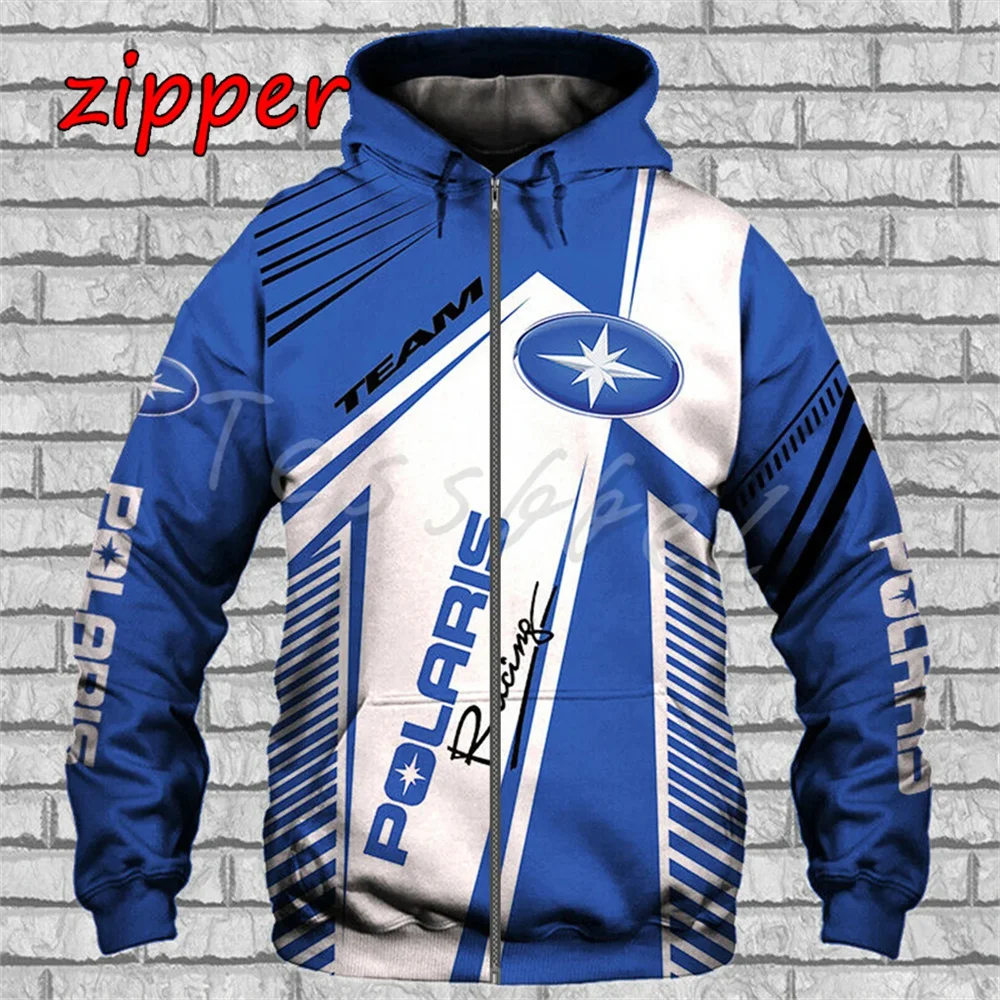 Polaris Racing feminino e masculino Rzr Top de capuz com zíper snowmobile, jaqueta com capuz, moda casual, primavera e outono, v