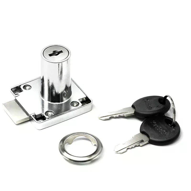 Drawer Locks with 2 Keys Cabinet Desk Drawer Lock Rolled Steel Furniture Hardware Cam Locks Square Tongue Drawer Lock