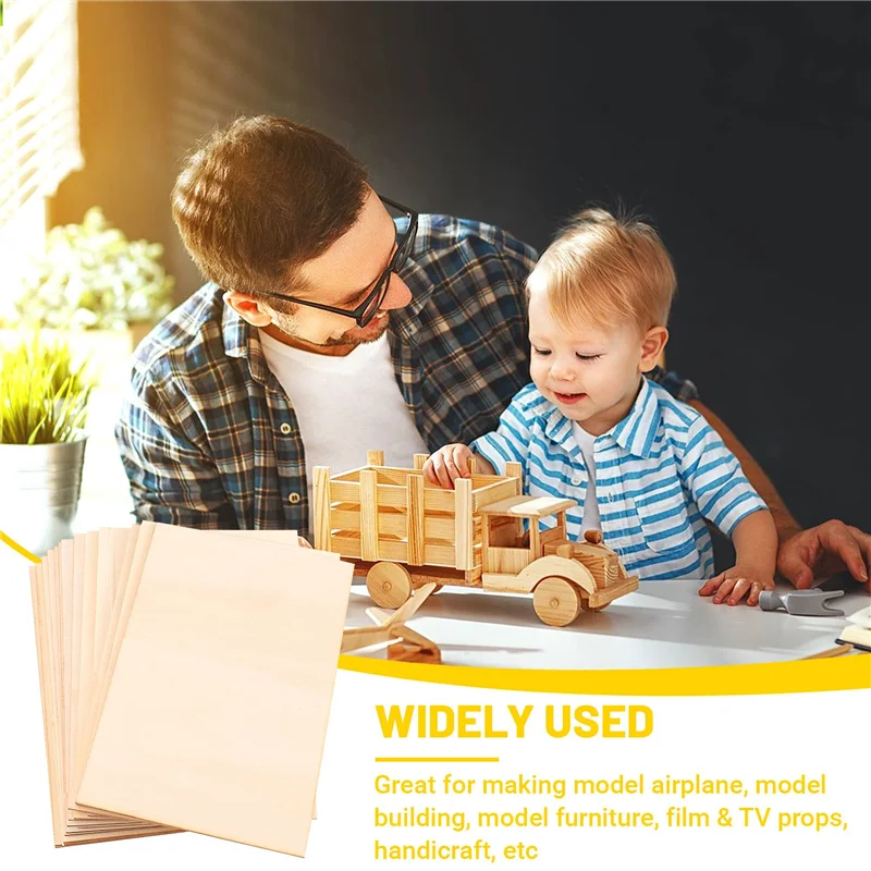 B45C 15PCS Basswood Craft Board Model Toys Building Carving Handicraft Educational DIY Accessories DIY Basswood Chips