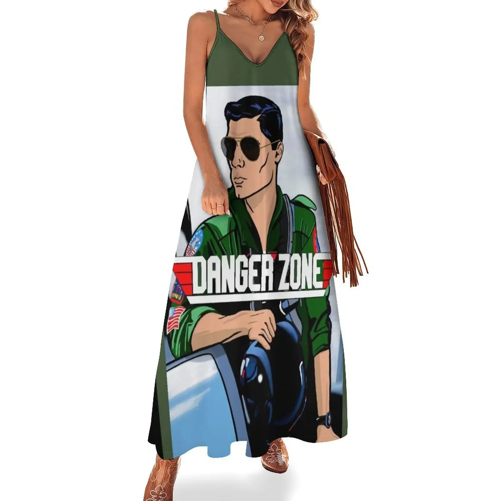 

Archer Sterling TV Danger Zone Movie Mashup Sleeveless Dress Long dress woman ladies dresses for special occasion Dress