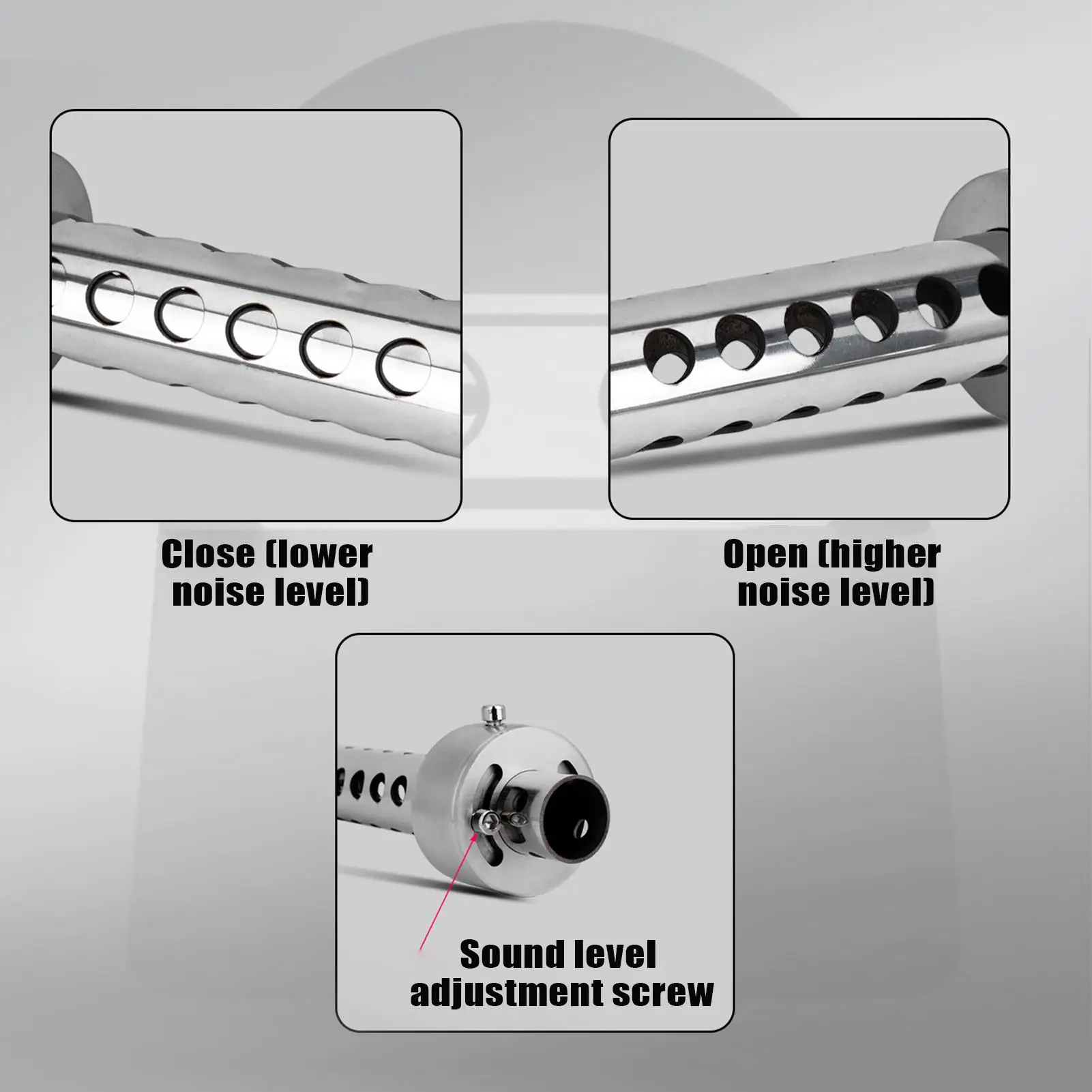 Dirt Bike Muffler Adjustable Universal Fit Stainless Steel Motorcycle Exhaust Muffler Insert For City Streets Forest Trail
