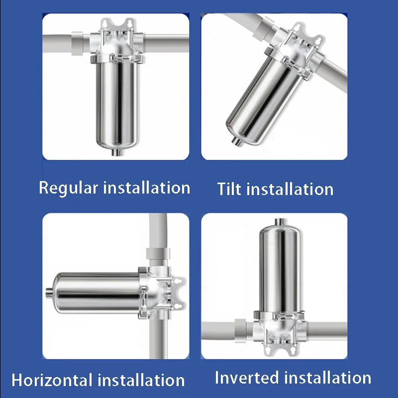 Household 6-Inch Pre-Filter Stainless Steel Filter Bottle Whole House Pipeline Water Purifier Household Tap Water Purifier