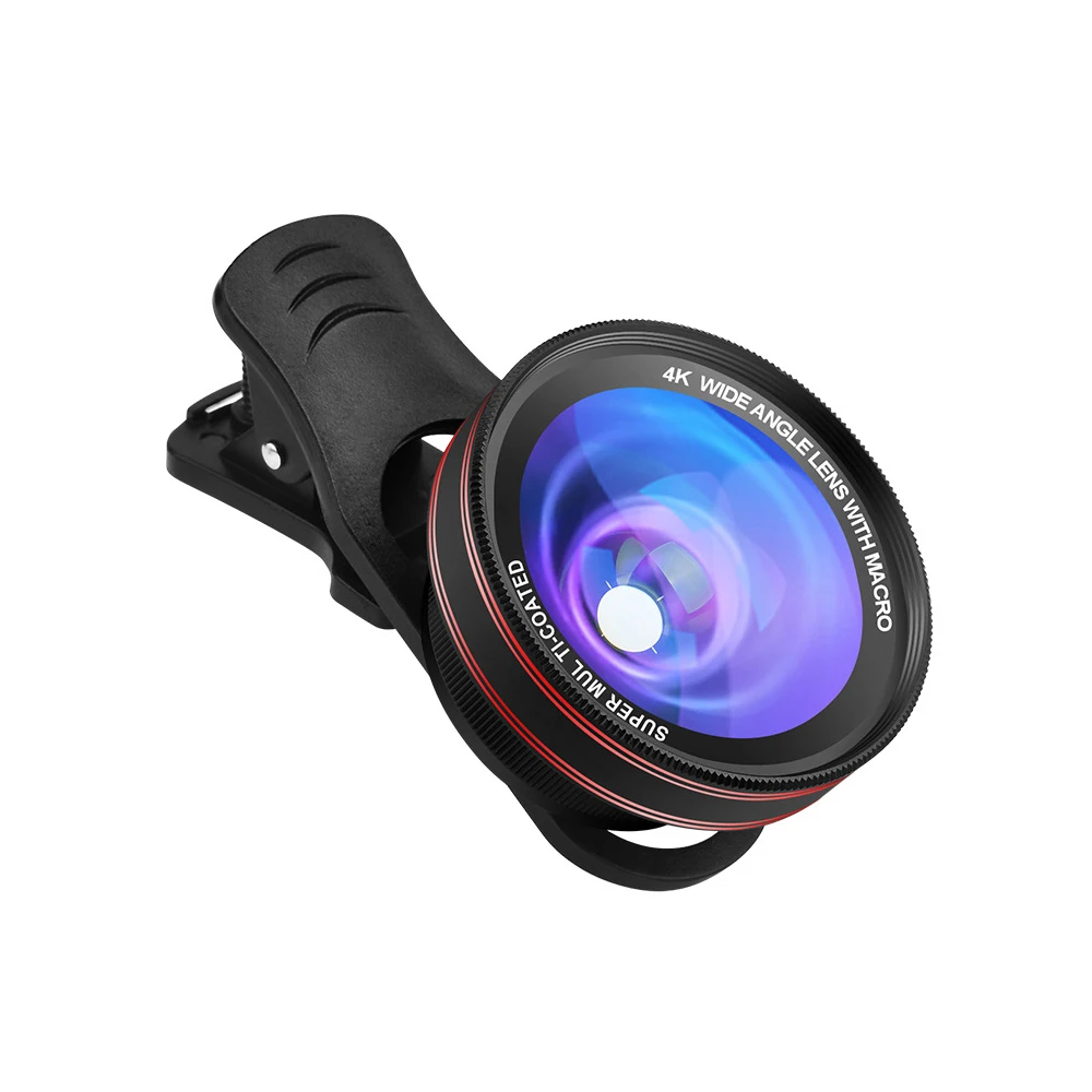 GiAi Mobile Phone Lens Macro Wide Angle Lens Selfie Light 4K HD 3 In 1 Set For Smartphone iPhone