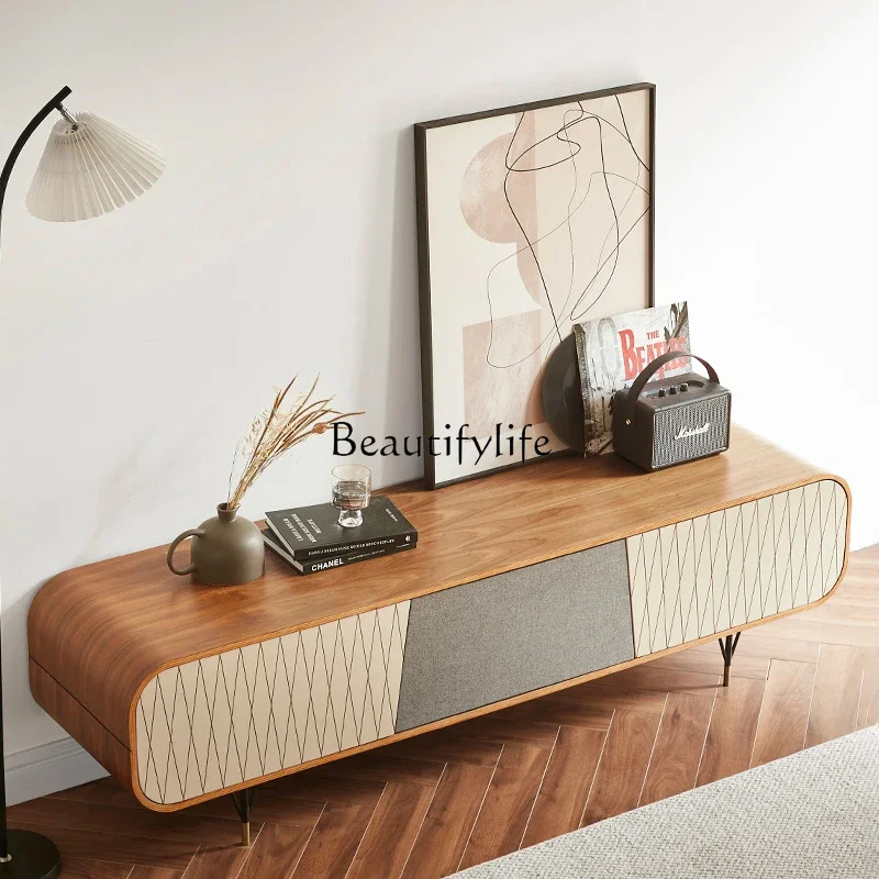 

Whole house furniture Solid Wood TV Cabinet Nordic Ash Wood Wall Simple Modern Locker Floor Log Furniture