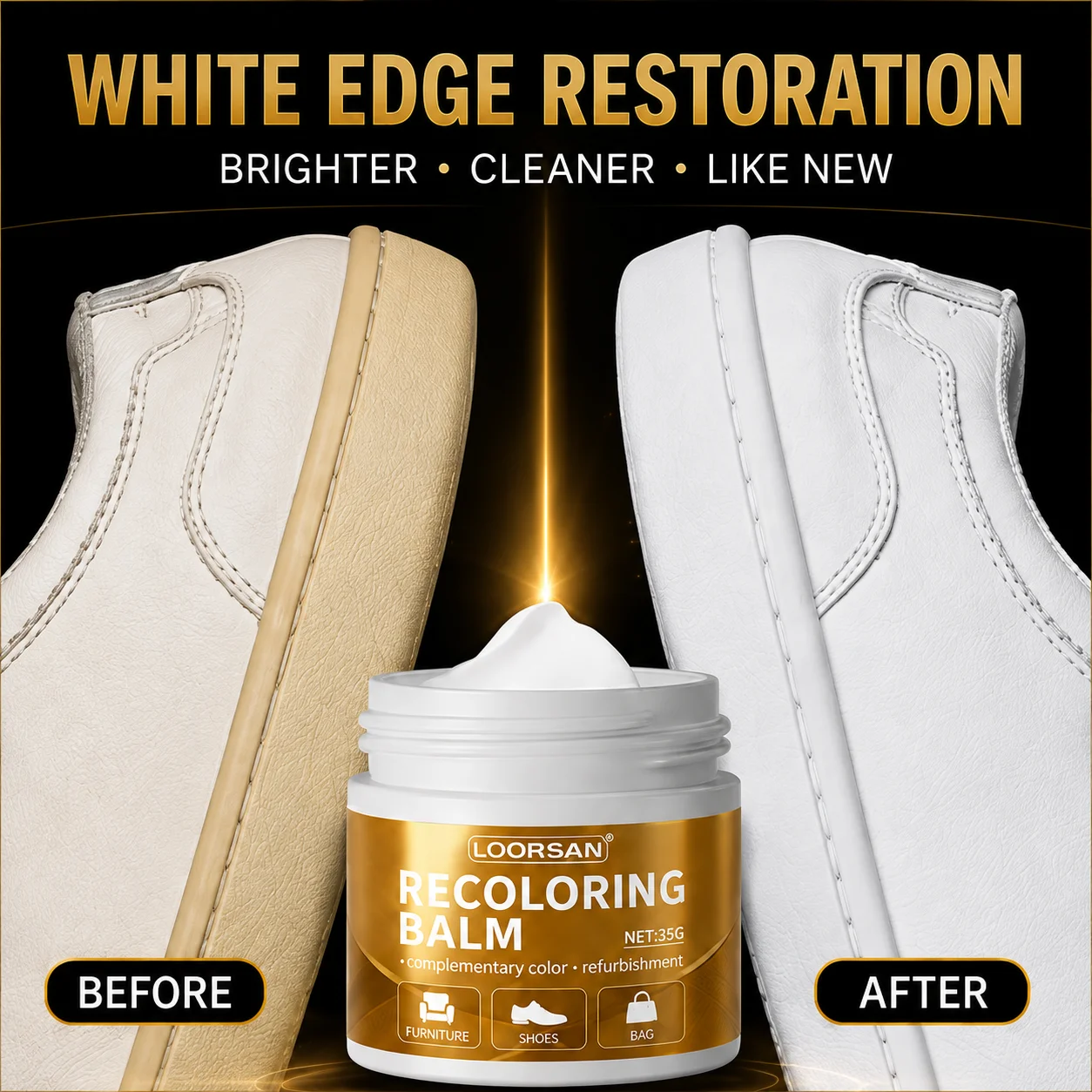 Sneaker Care Whitener - Baume blanchissant pour baskets, restaurateur de