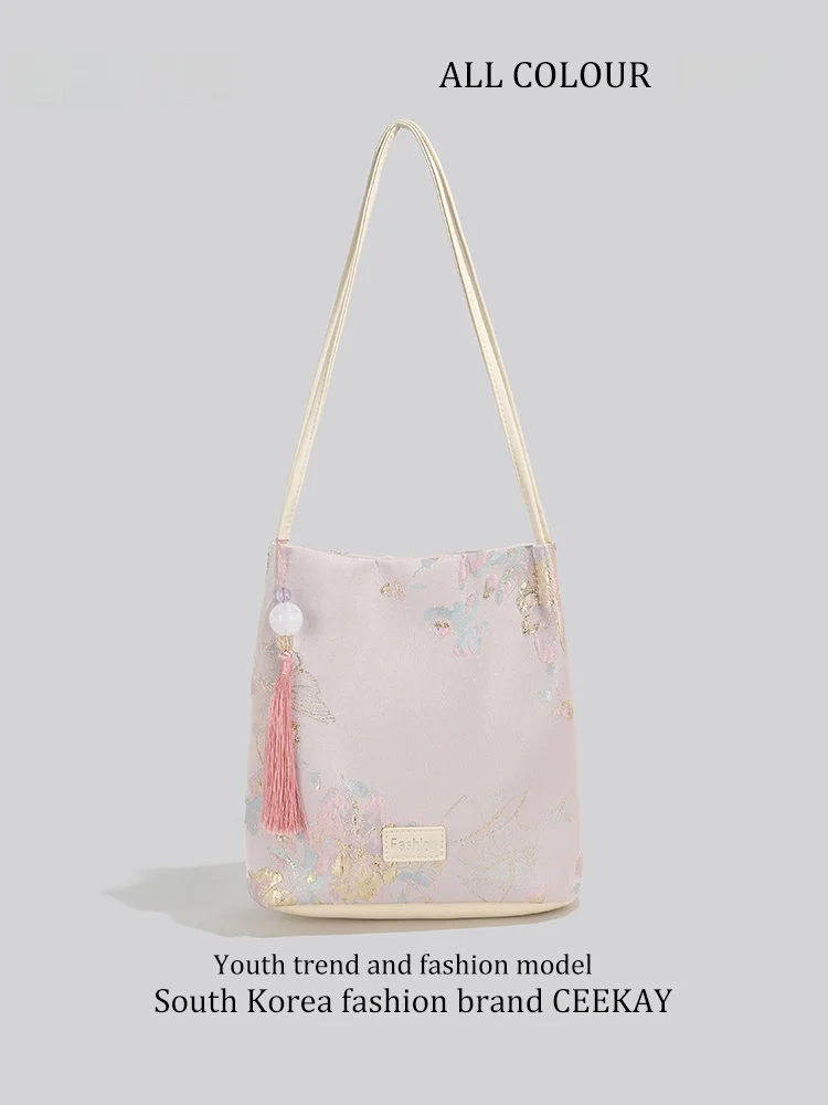 

Ceekay Original Large Capacity Commuter Chinese Style Single Shoulder Tote Bag for Women Soft Synthetic Leather Handbag