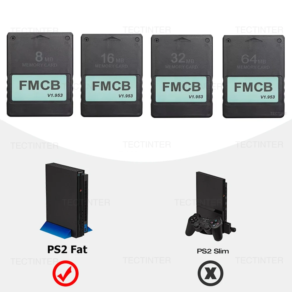 V1.953 Free McBoot FMCB Program Card OPL for PlayStation2 PS2 Fat Console 8MB/16MB/32MB/64MB Memory Card for PS2 Accessories