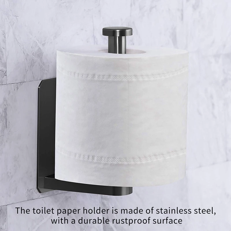 Toilet Paper Holder Self Adhesive Kitchen Washroom Adhesive Toilet Roll Holder No Drilling For Bathroom Stick On Wall Stainless