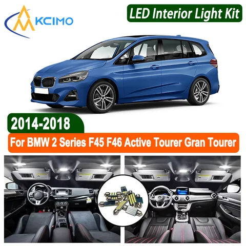BMW 2 시리즈 F45 F46 액티브 투어러 그란 투어러 2014-2018 실내 LED 키트 (돔/지도/트렁크 조명 키트)