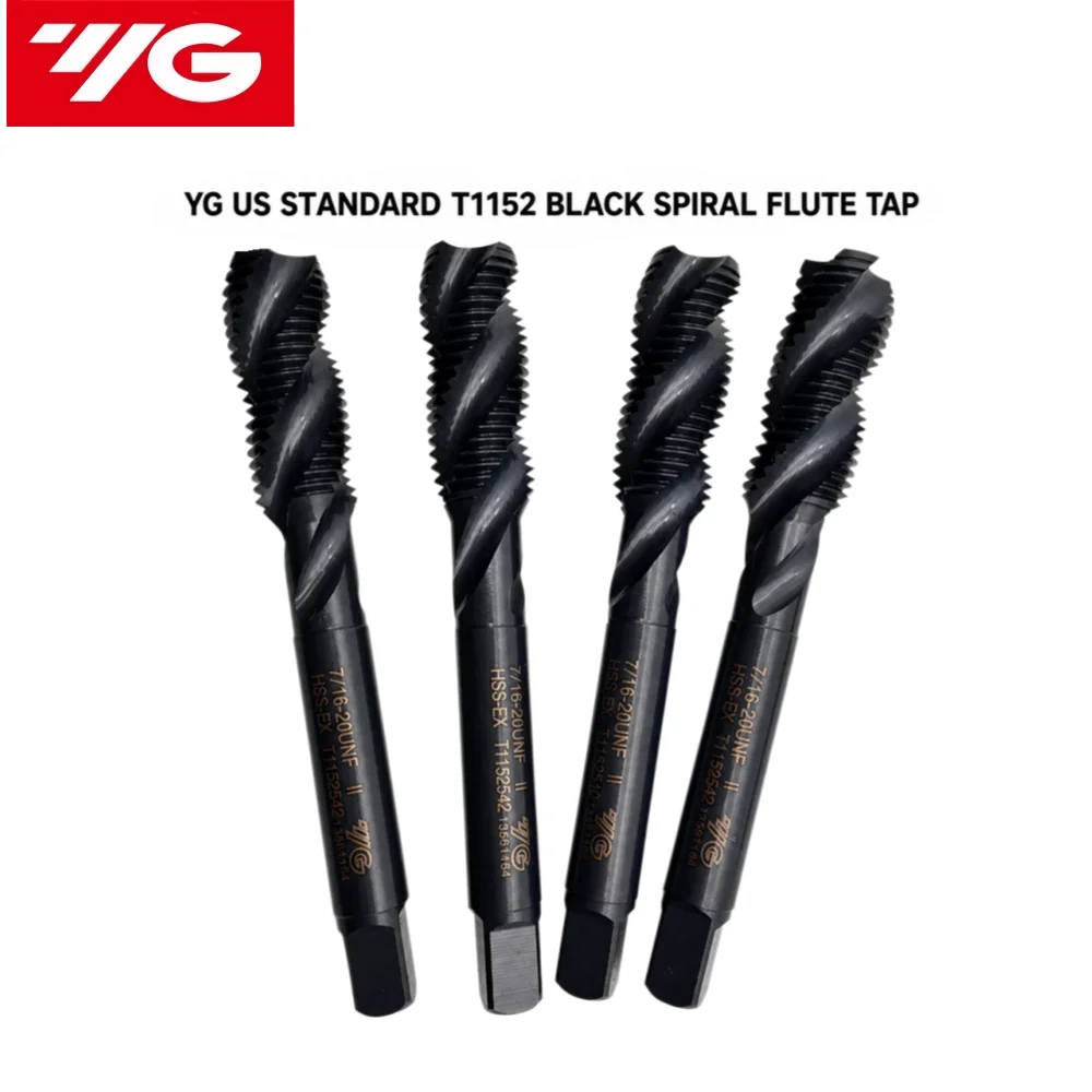 YG T1152 HSSE American  INOX Spiral Fluted Tap UNC UNF UNS 8-32/10-24 1/4-20 5/8 7/16  9/16 Machine Screw Thread Taps