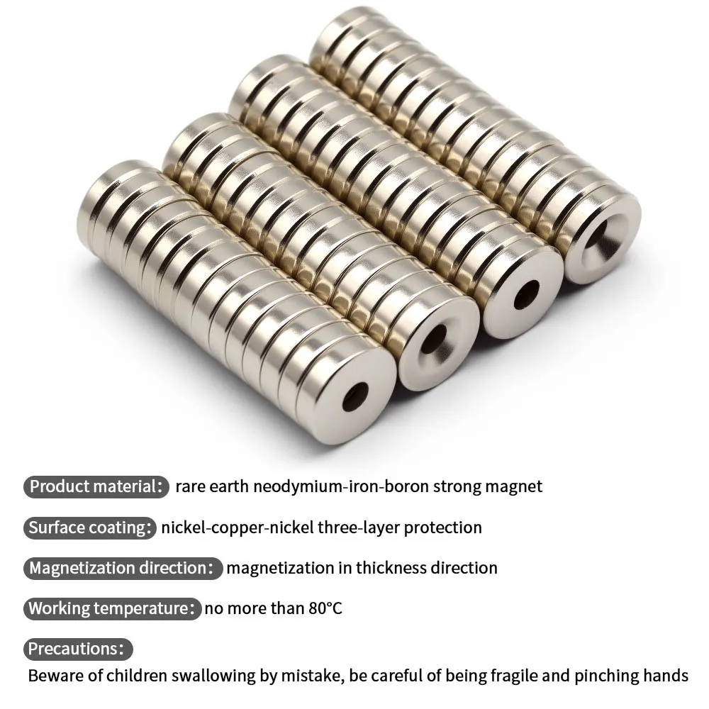 15x4-4mm N35 Powerful Round Neodymium Magnet With Hole NdfeB Permanent Magnetic imanes Super Strong Magnets Refrigerator Magnet