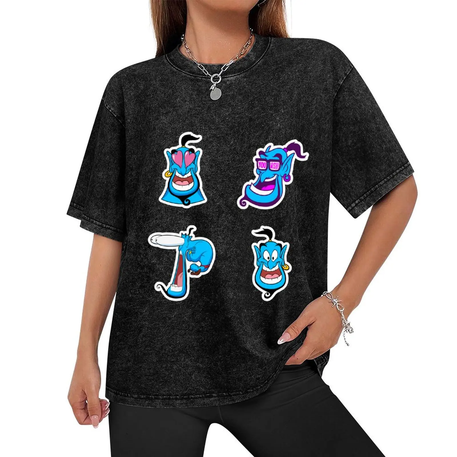 Aladdin Genie You Wish Sticker Aladdin Genie Fall In love Sticker |Aladdin Genie Blanket T-Shirt man clothes men t shirts