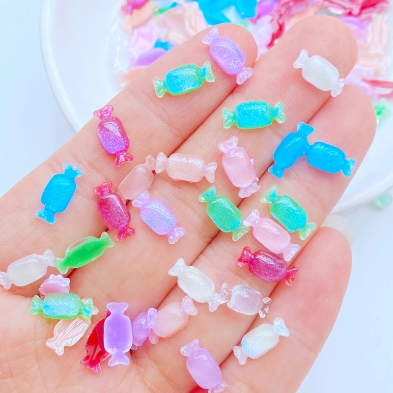 100Pcs/Bag Cute Mini Color candy Series Decoration DIY Nail Crafts Accessories Charm Nail Art Jewelry