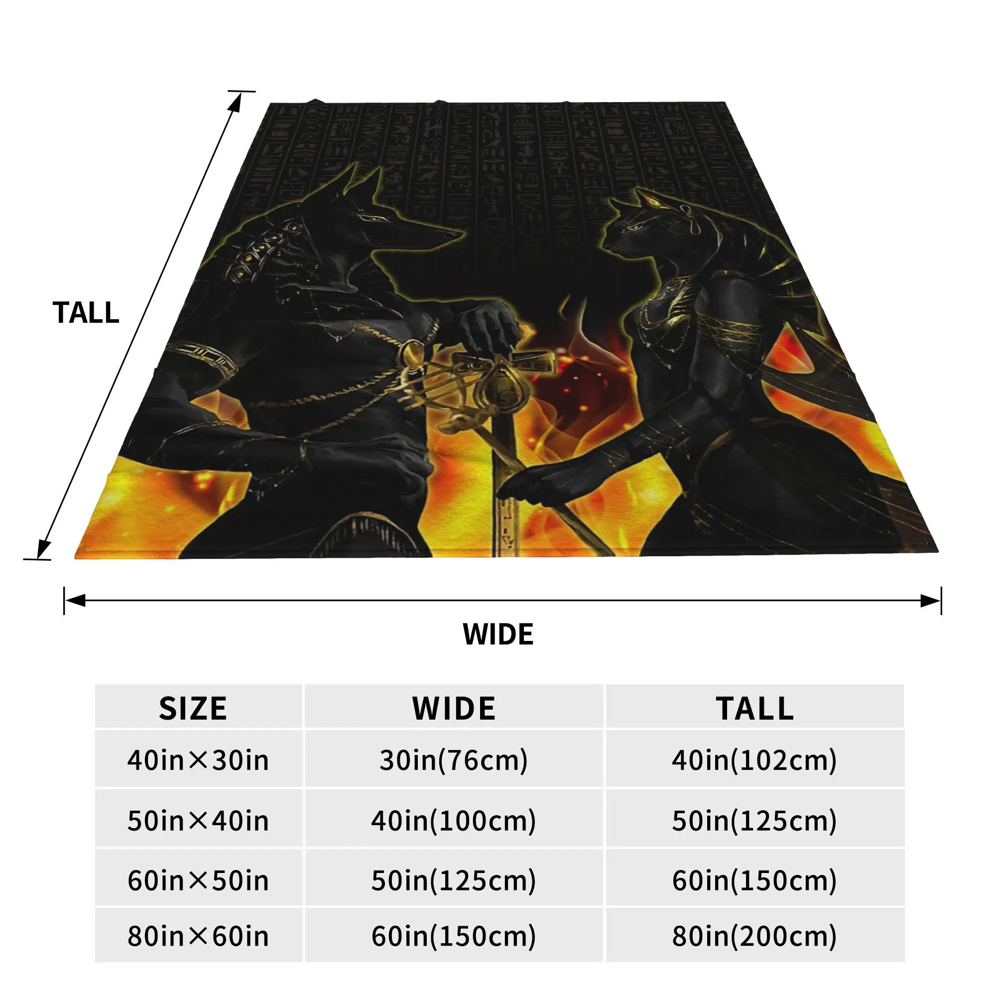 Anubis Bastet Ancient Egyptian Mythology Culture Blankets Multi-function Fleece Throw Blanket for Bedroom Throws Bedspread Quilt