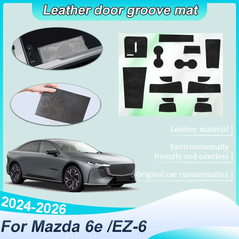 For Mazda 6e EZ-6 2025 2024~2026 Car Door Slot Protective Pads Dustproof Door Groove Mat Modification Stickers Car Accessories