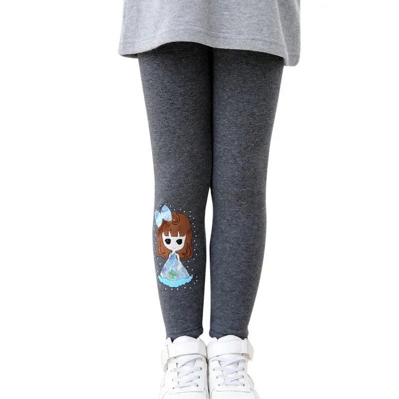 High Quality Winter Autumn Thick Warm Girls Leggings Kids Pants Children Winter Trousers Elastic Cartoon Pattern Leggings Girls