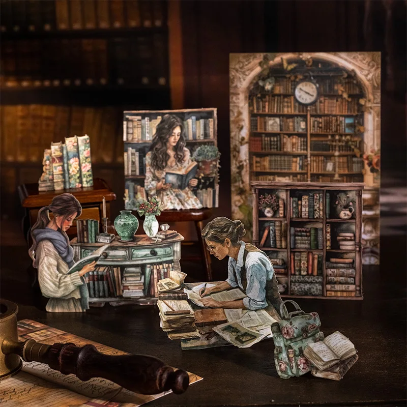 25Sheets Material Writing Library Notebooks Pads Gothic Academy Dark Writing Pads Background Daily Supplies Daily Scrapbook