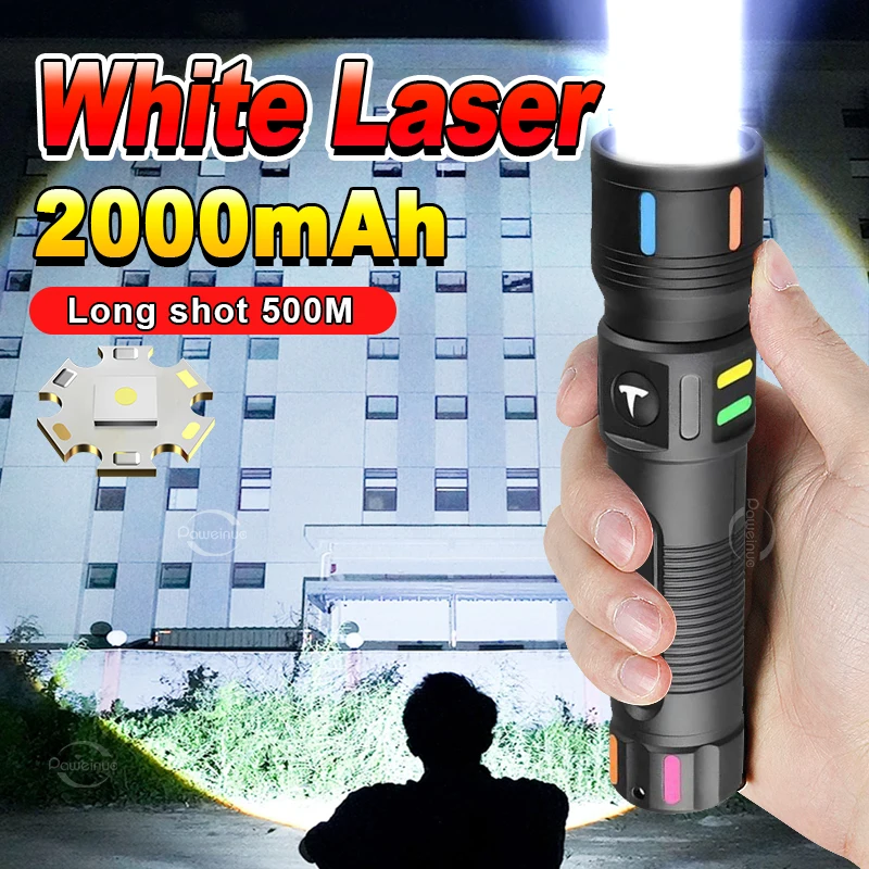 

NEW Powerful small flashlight High Power Rechargeable led flashlight 2000mah Built-in Battery Fluorescence ABS Portable Torch