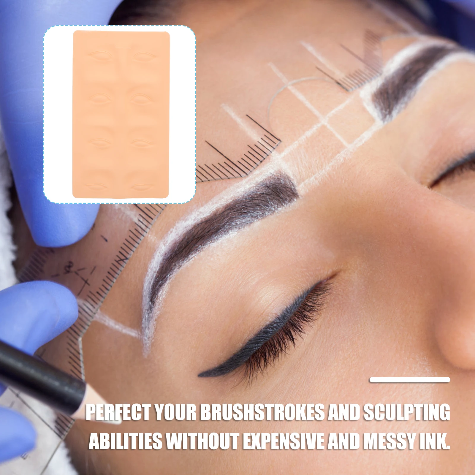 

Tattoos Practice Skin for Eyebrows 3D Silicone Eyebrows Practice Skin Thin Smooth Accurate Depth Depiction Suitable for Line