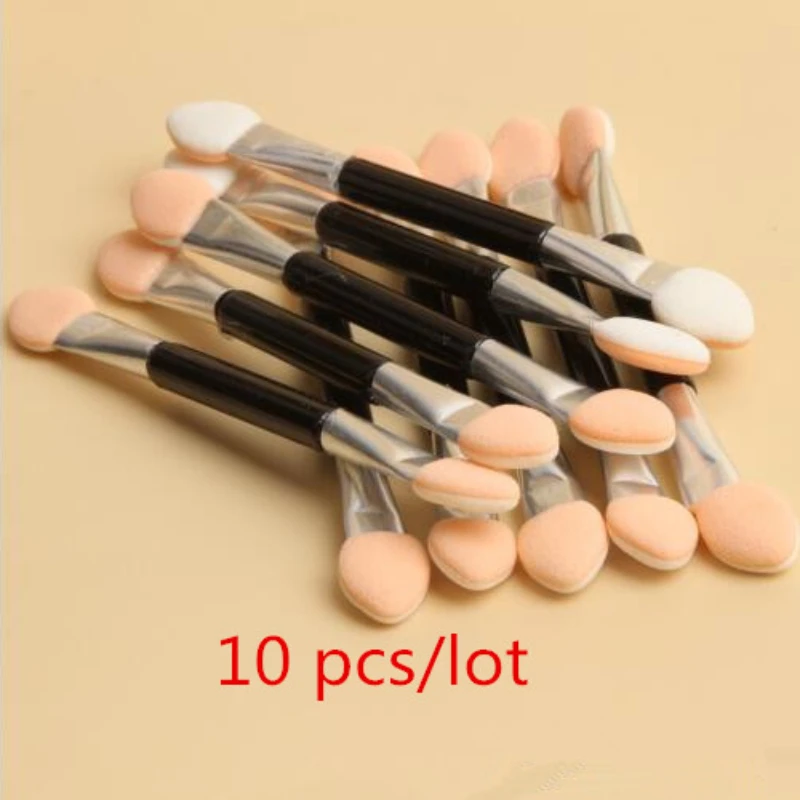 10pcs Eyeshadow Applicator Pro Ended Dual Sided Sponge Make Up Supplies Portable Eye Shadow Brushes Nail Mirror Powder Brush