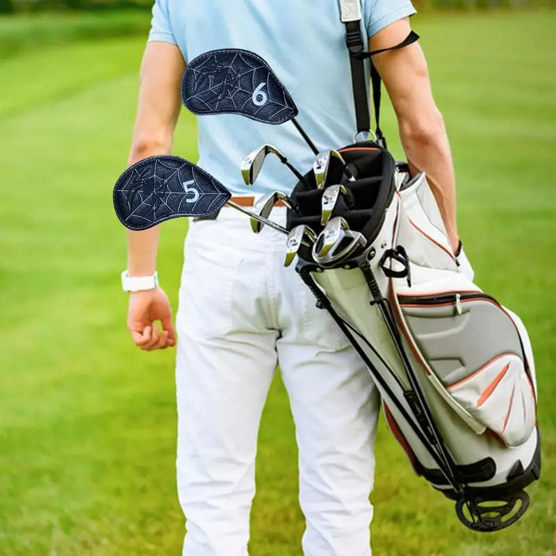 

9 шт., металлические Чехлы для гольфа с вышивкой и защитой от царапин