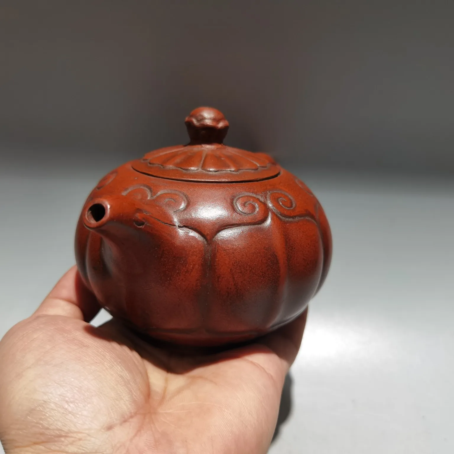 

7 "Непалский народный yixing фиолетовый глиняный чайник Ruyi с узором лотоса чайник флакон офисные украшения сборка удачи городской дом